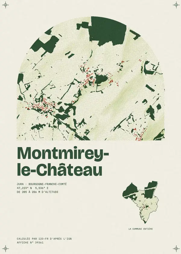 Affiche de Montmirey-le-Château, calculée par 123-fr d'après l'IGN