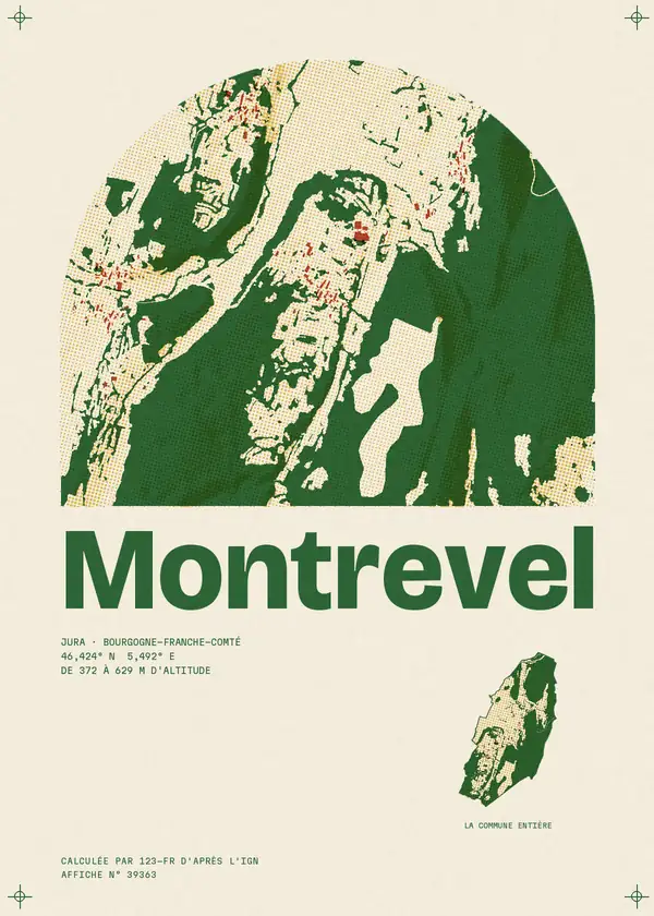 Affiche de Montrevel, calculée par 123-fr d'après l'IGN