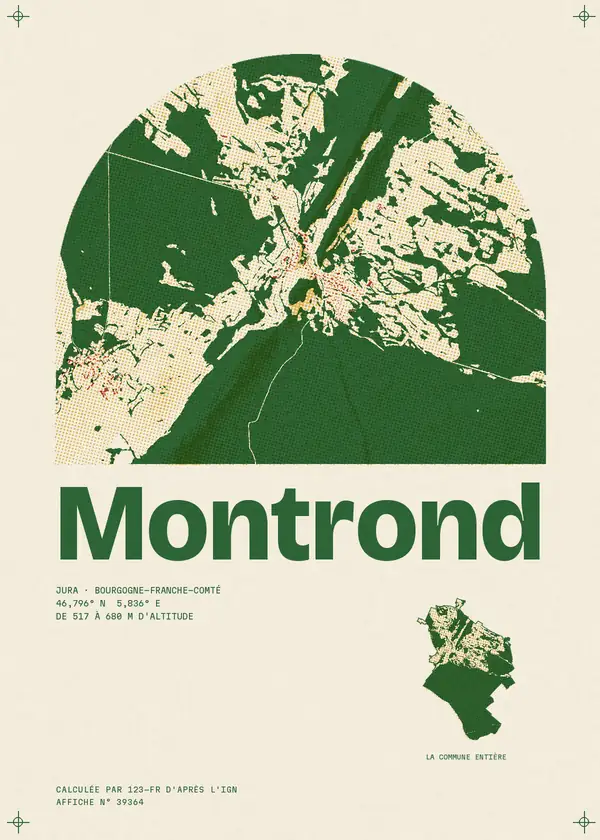Affiche de Montrond, calculée par 123-fr d'après l'IGN