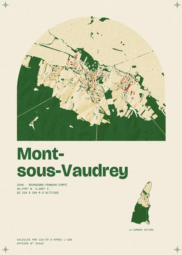 Affiche de Mont-sous-Vaudrey, calculée par 123-fr d'après l'IGN