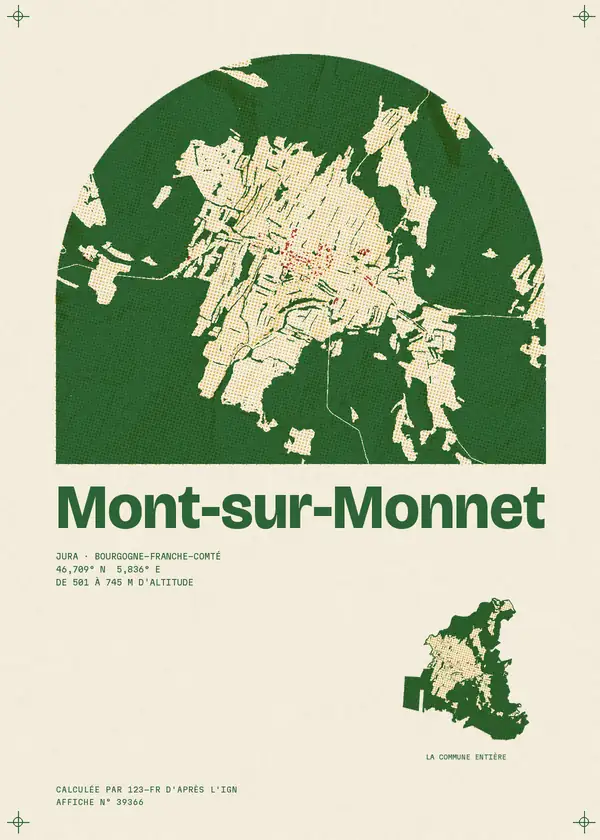 Affiche de Mont-sur-Monnet, calculée par 123-fr d'après l'IGN