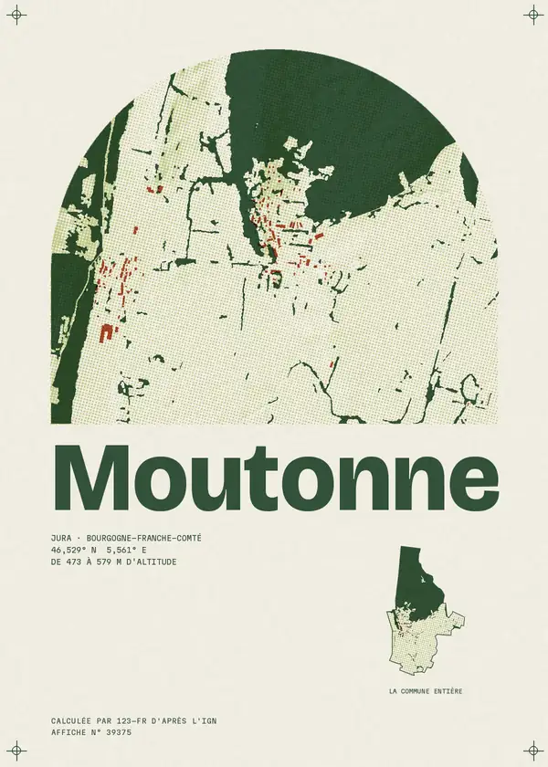 Affiche de Moutonne, calculée par 123-fr d'après l'IGN