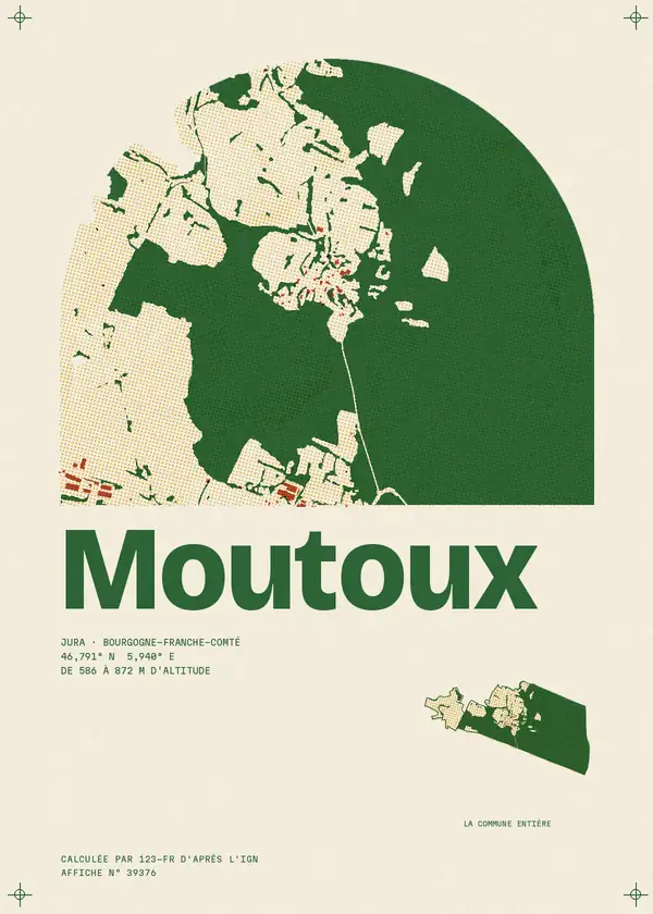 Affiche de Moutoux, calculée par 123-fr d'après l'IGN
