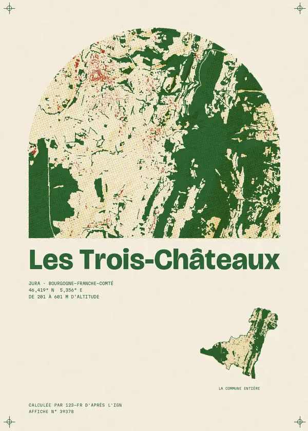 Affiche de Les Trois-Châteaux, calculée par 123-fr d'après l'IGN