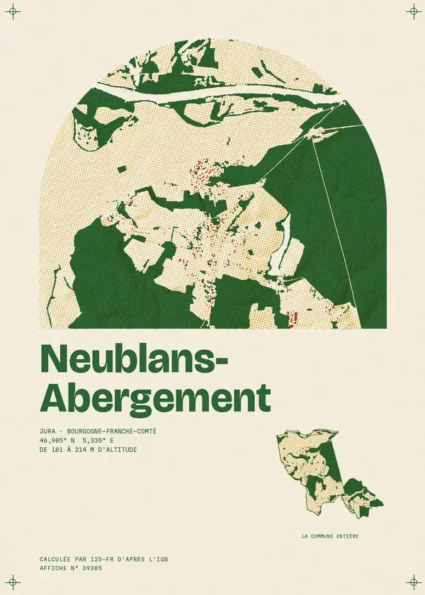 Affiche de Neublans-Abergement, calculée par 123-fr d'après l'IGN