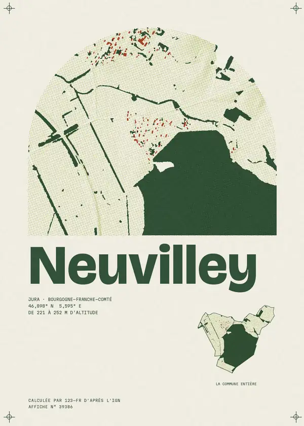 Affiche de Neuvilley, calculée par 123-fr d'après l'IGN
