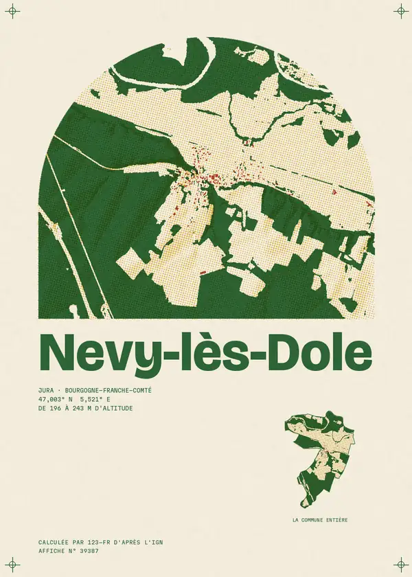 Affiche de Nevy-lès-Dole, calculée par 123-fr d'après l'IGN