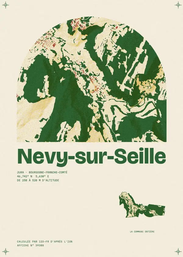Affiche de Nevy-sur-Seille, calculée par 123-fr d'après l'IGN