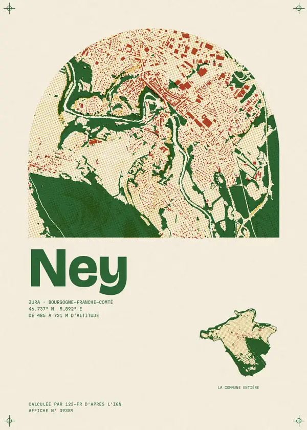 Affiche de Ney, calculée par 123-fr d'après l'IGN
