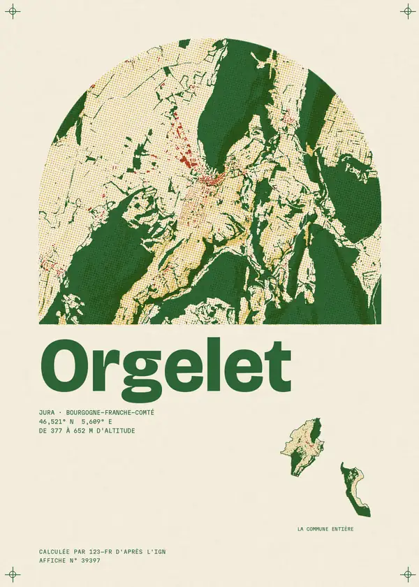 Affiche de Orgelet, calculée par 123-fr d'après l'IGN