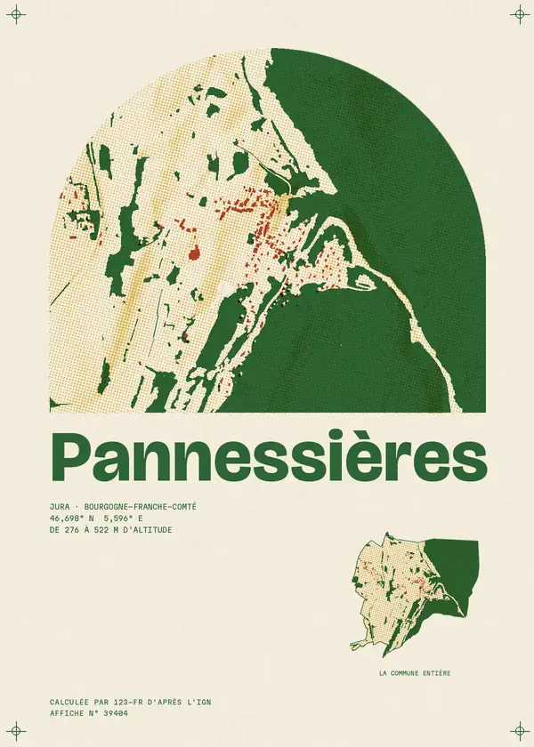 Affiche de Pannessières, calculée par 123-fr d'après l'IGN