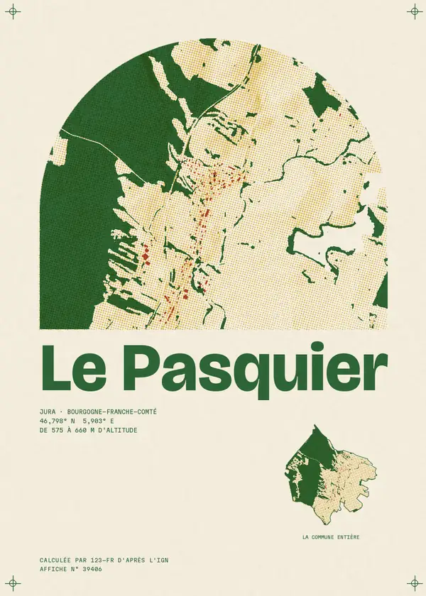 Affiche de Le Pasquier, calculée par 123-fr d'après l'IGN