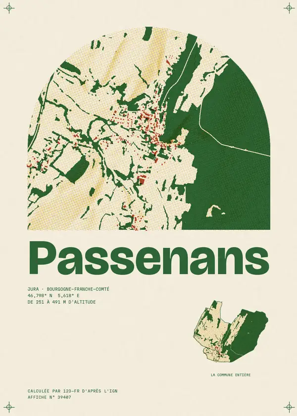 Affiche de Passenans, calculée par 123-fr d'après l'IGN
