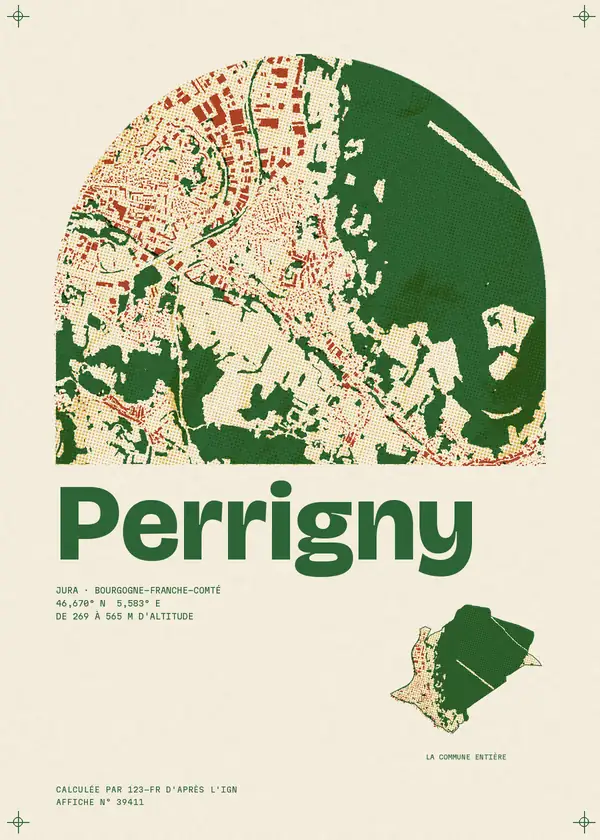 Affiche de Perrigny, calculée par 123-fr d'après l'IGN