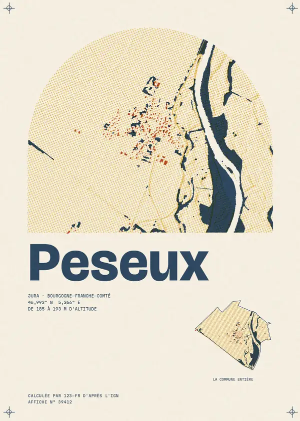 Affiche de Peseux, calculée par 123-fr d'après l'IGN