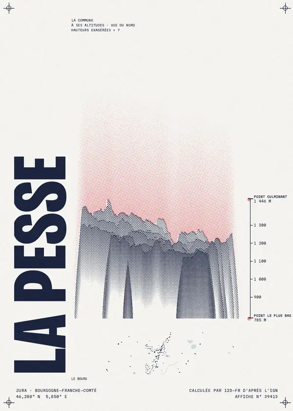 Affiche de La Pesse, calculée par 123-fr d'après l'IGN