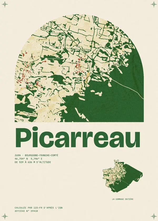 Affiche de Picarreau, calculée par 123-fr d'après l'IGN