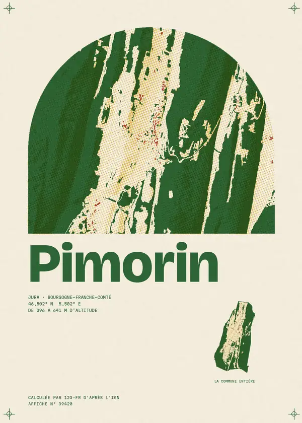 Affiche de Pimorin, calculée par 123-fr d'après l'IGN