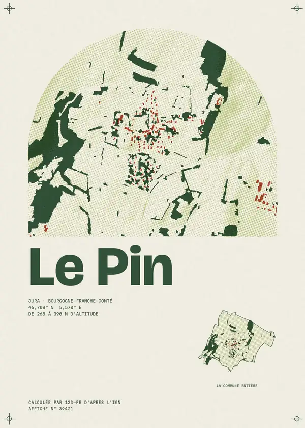 Affiche de Le Pin, calculée par 123-fr d'après l'IGN