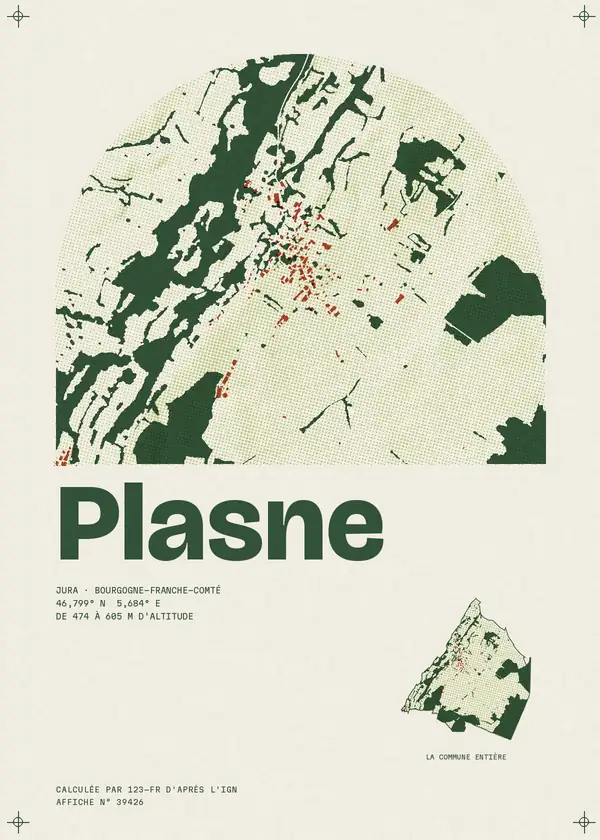Affiche de Plasne, calculée par 123-fr d'après l'IGN