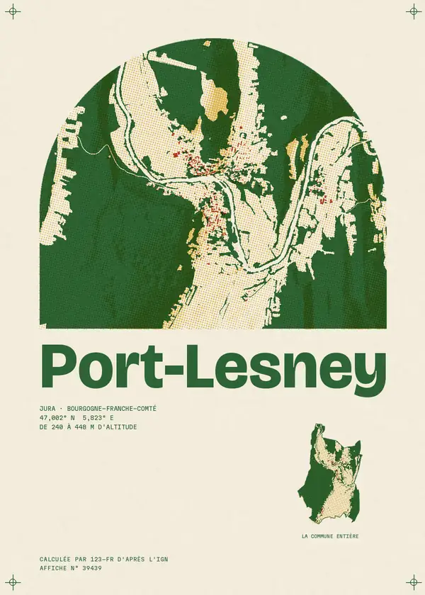 Affiche de Port-Lesney, calculée par 123-fr d'après l'IGN