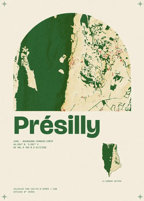 Affiche de Présilly, calculée par 123-fr d'après l'IGN