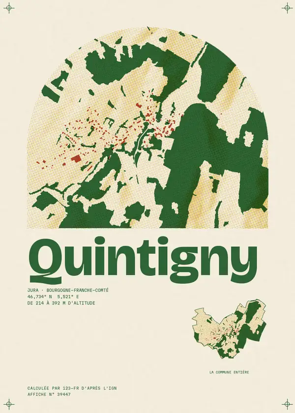 Affiche de Quintigny, calculée par 123-fr d'après l'IGN