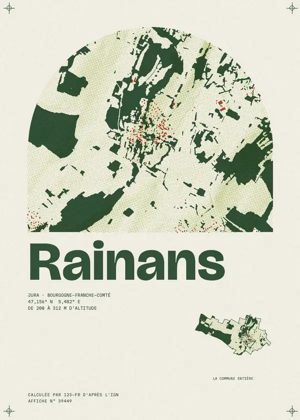Affiche de Rainans, calculée par 123-fr d'après l'IGN