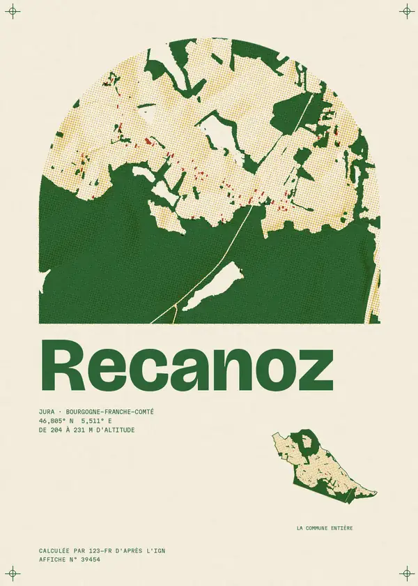 Affiche de Recanoz, calculée par 123-fr d'après l'IGN