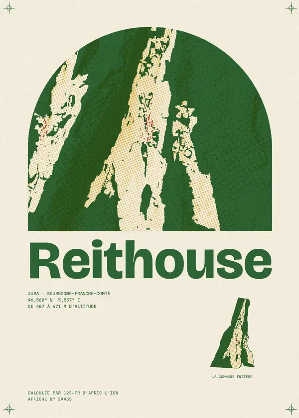 Affiche de Reithouse, calculée par 123-fr d'après l'IGN