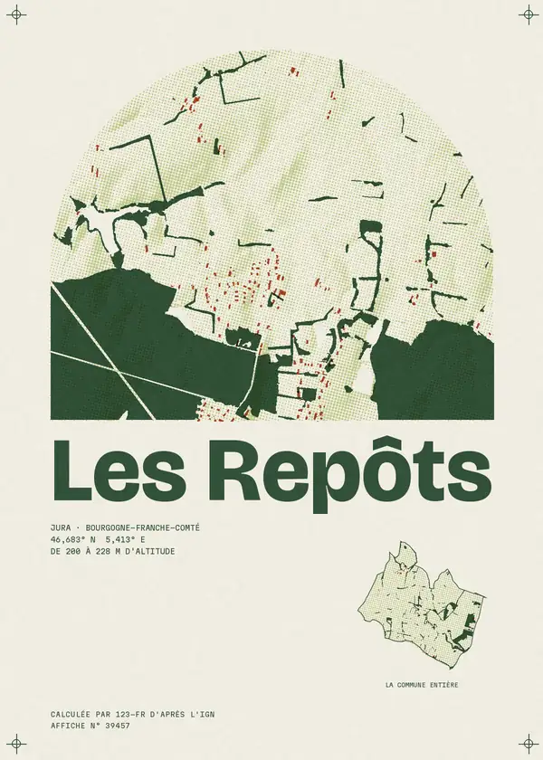 Affiche de Les Repôts, calculée par 123-fr d'après l'IGN
