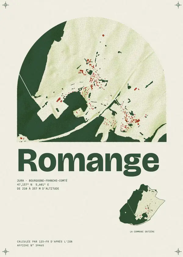 Affiche de Romange, calculée par 123-fr d'après l'IGN
