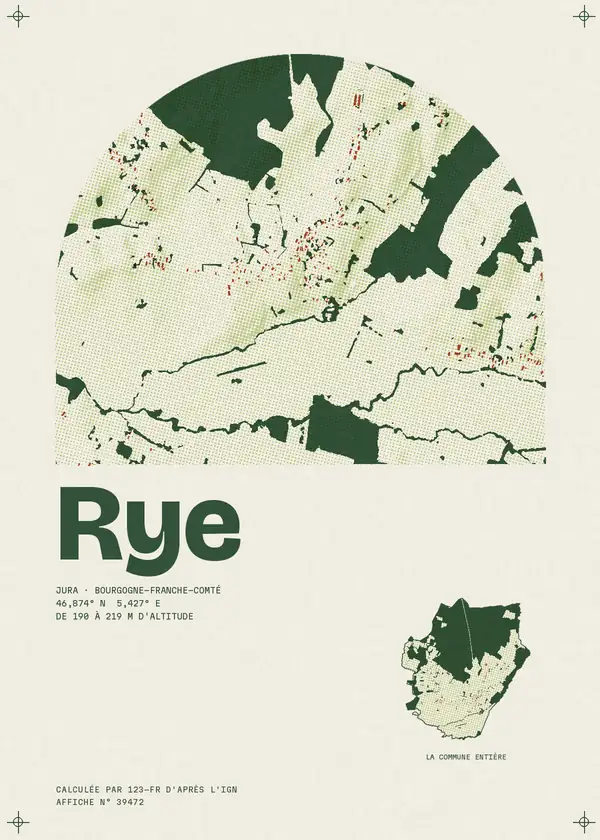 Affiche de Rye, calculée par 123-fr d'après l'IGN