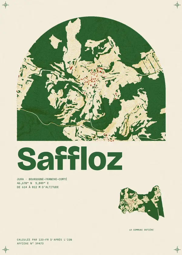 Affiche de Saffloz, calculée par 123-fr d'après l'IGN