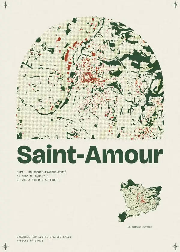 Affiche de Saint-Amour, calculée par 123-fr d'après l'IGN