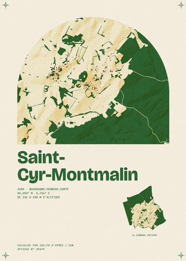 Affiche de Saint-Cyr-Montmalin, calculée par 123-fr d'après l'IGN