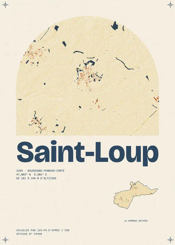 Affiche de Saint-Loup, calculée par 123-fr d'après l'IGN