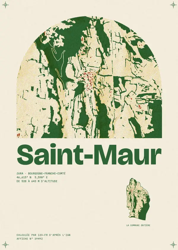 Affiche de Saint-Maur, calculée par 123-fr d'après l'IGN