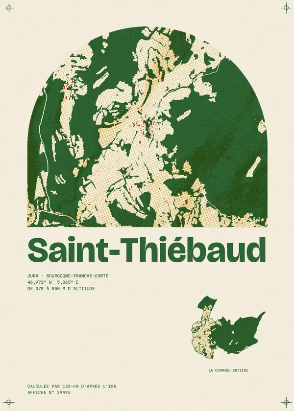 Affiche de Saint-Thiébaud, calculée par 123-fr d'après l'IGN
