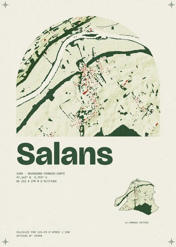 Affiche de Salans, calculée par 123-fr d'après l'IGN
