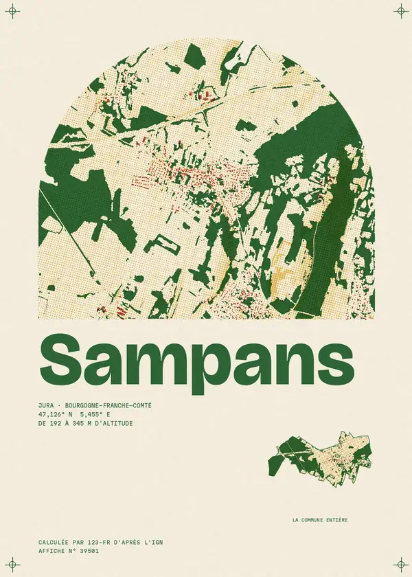 Affiche de Sampans, calculée par 123-fr d'après l'IGN