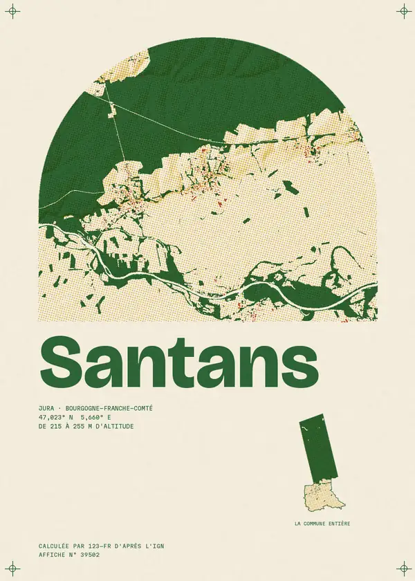 Affiche de Santans, calculée par 123-fr d'après l'IGN