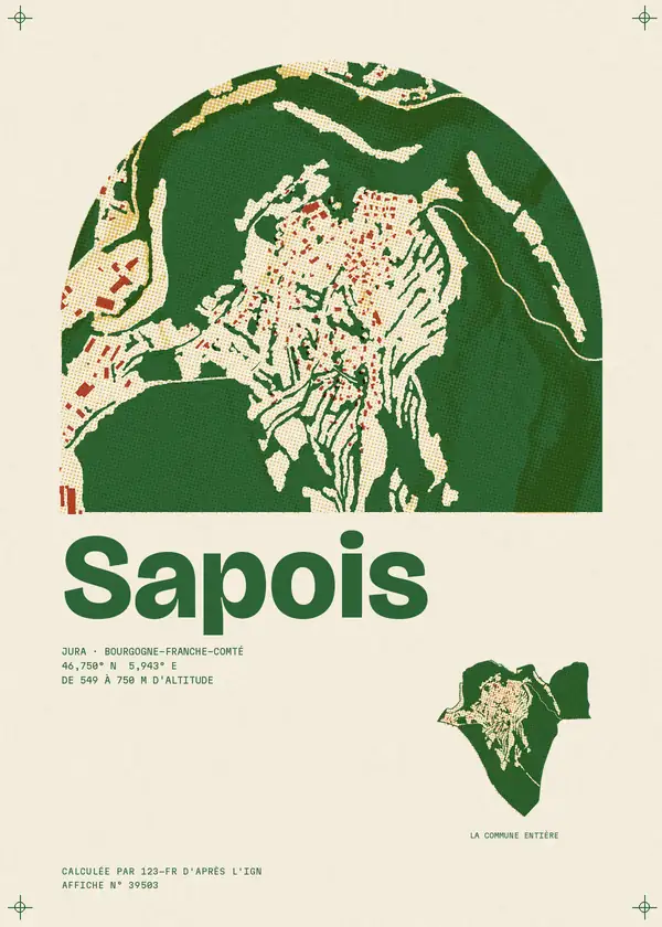 Affiche de Sapois, calculée par 123-fr d'après l'IGN