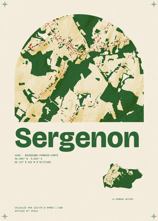 Affiche de Sergenon, calculée par 123-fr d'après l'IGN