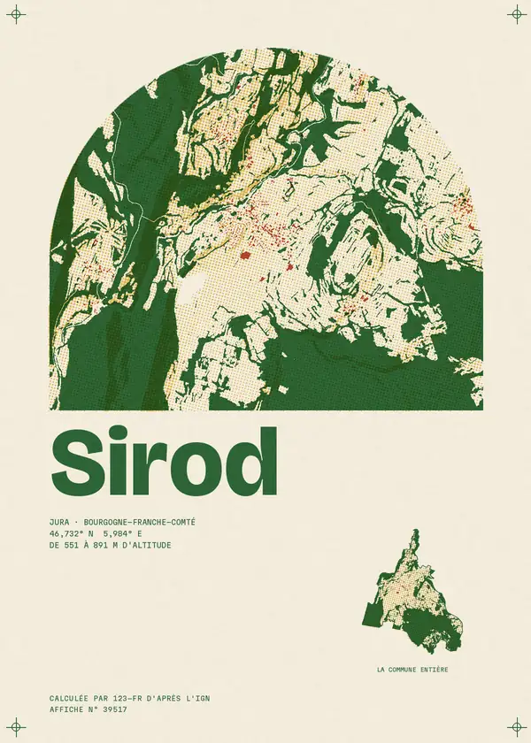 Affiche de Sirod, calculée par 123-fr d'après l'IGN