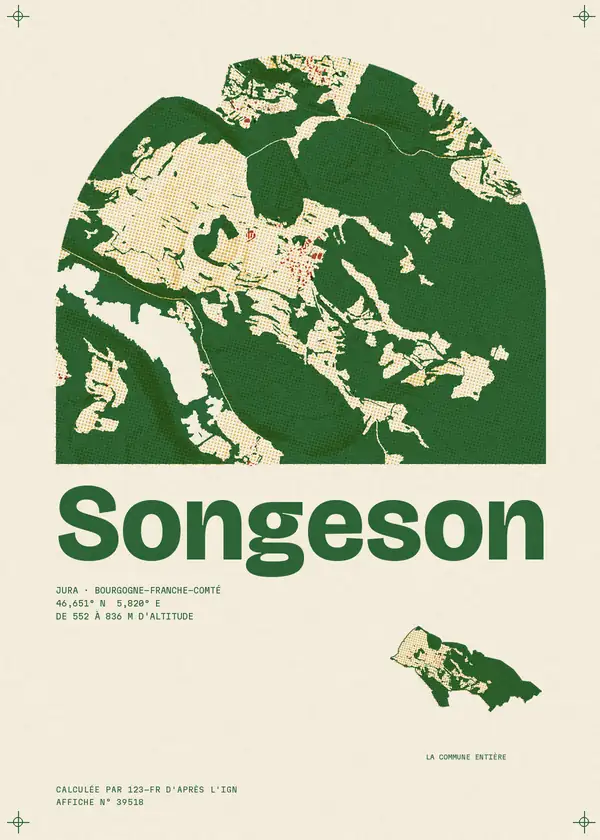 Affiche de Songeson, calculée par 123-fr d'après l'IGN