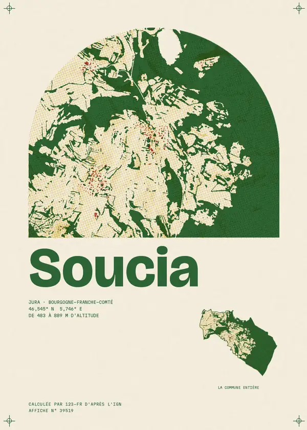 Affiche de Soucia, calculée par 123-fr d'après l'IGN