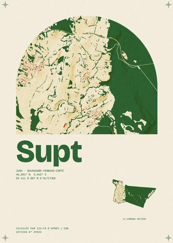 Affiche de Supt, calculée par 123-fr d'après l'IGN