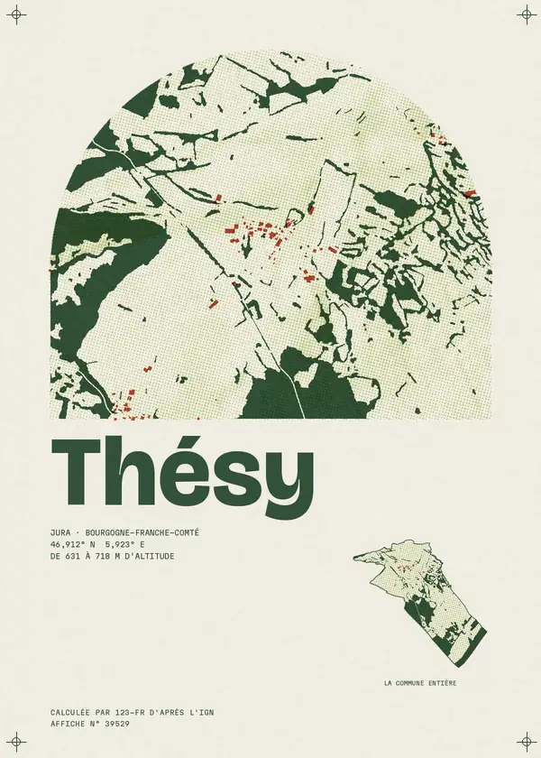 Affiche de Thésy, calculée par 123-fr d'après l'IGN