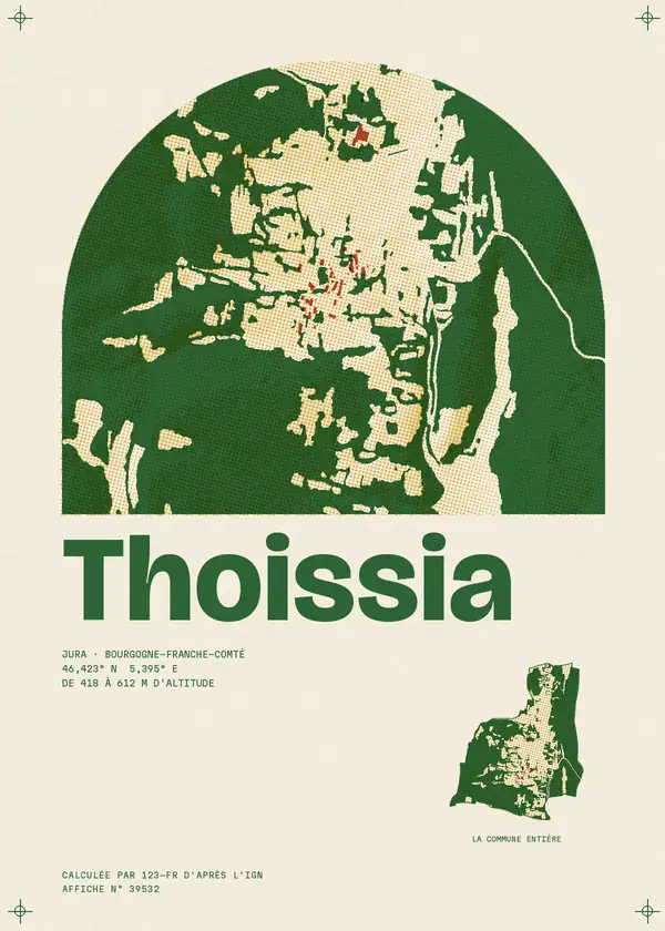 Affiche de Thoissia, calculée par 123-fr d'après l'IGN